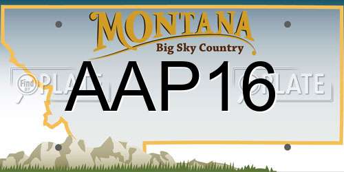 AAP16 Montana License Plate
