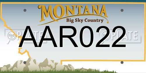 AAR022 Montana License Plate