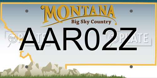 AAR02Z Montana License Plate