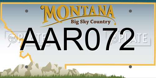AAR072 Montana License Plate