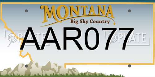 AAR077 Montana License Plate