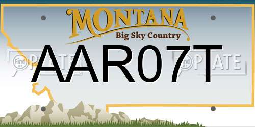 AAR07T Montana License Plate