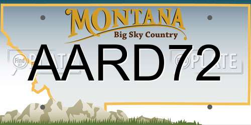 AARD72 Montana License Plate