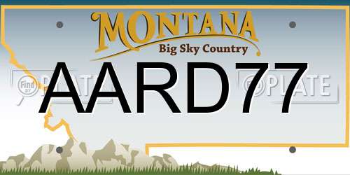 AARD77 Montana License Plate