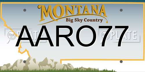 AARO77 Montana License Plate