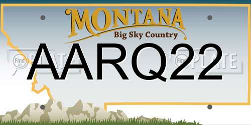 AARQ22 Montana License Plate