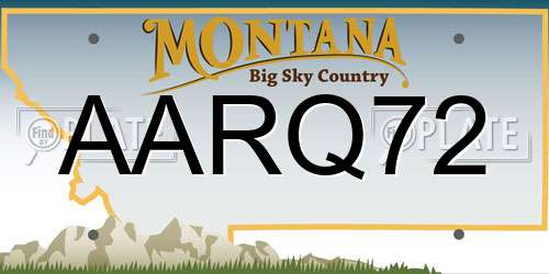 AARQ72 Montana License Plate