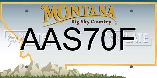 AAS70F Montana License Plate