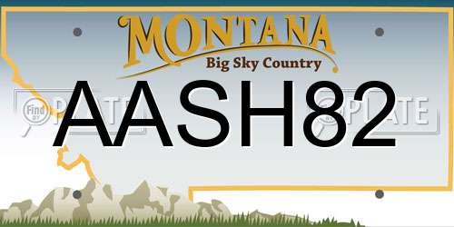 AASH82 Montana License Plate