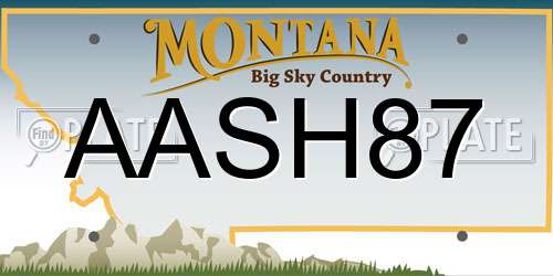 AASH87 Montana License Plate
