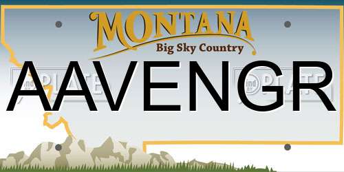 AAVENGR Montana License Plate