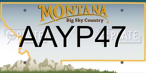 AAYP47 Montana License Plate