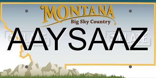 AAYSAAZ Montana License Plate