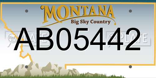 AB05442 Montana License Plate