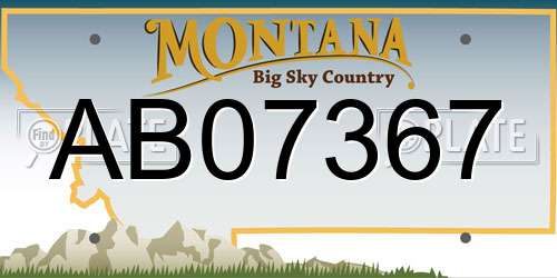 AB07367 Montana License Plate