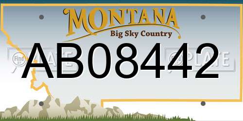 AB08442 Montana License Plate
