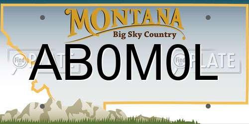 AB0M0L Montana License Plate