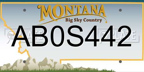 AB0S442 Montana License Plate