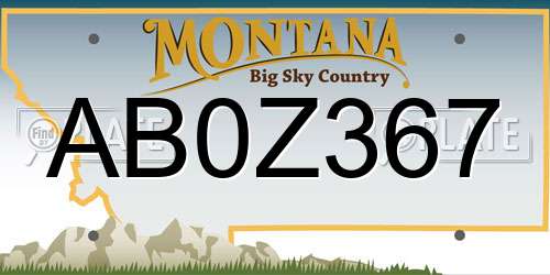 AB0Z367 Montana License Plate