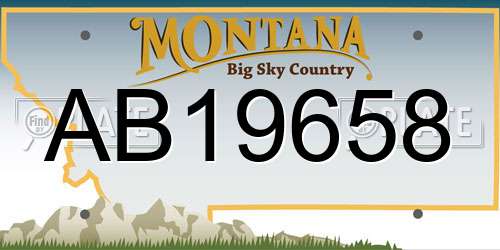 AB19658 Montana License Plate