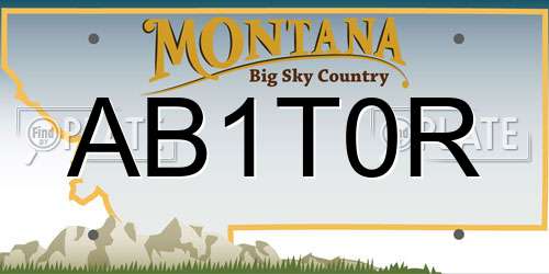 AB1T0R Montana License Plate
