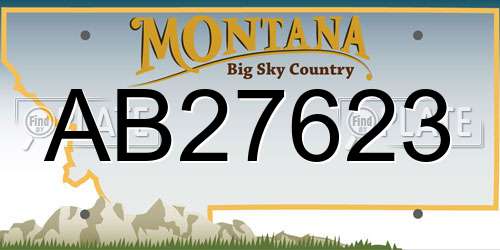 AB27623 Montana License Plate