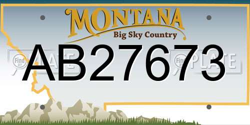 AB27673 Montana License Plate