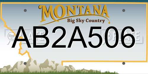 AB2A506 Montana License Plate