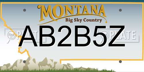 AB2B5Z Montana License Plate