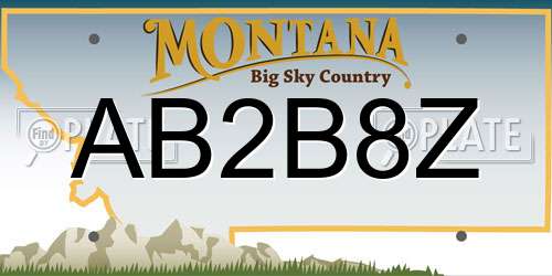 AB2B8Z Montana License Plate
