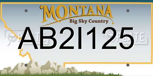 AB2I125 Montana License Plate