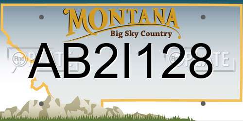 AB2I128 Montana License Plate