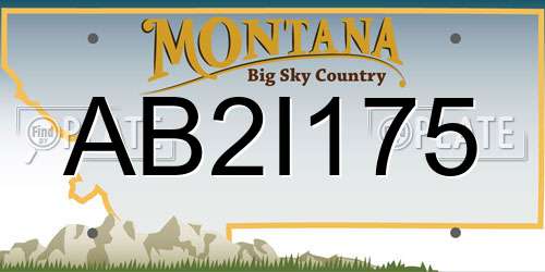 AB2I175 Montana License Plate