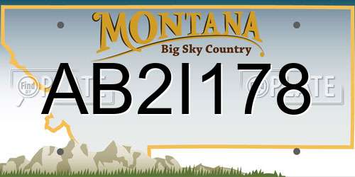 AB2I178 Montana License Plate