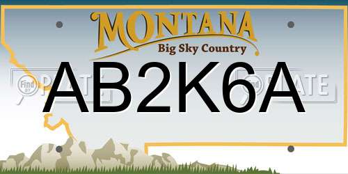 AB2K6A Montana License Plate