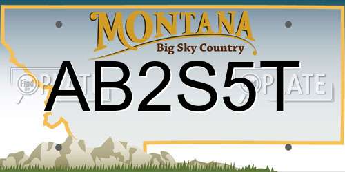 AB2S5T Montana License Plate