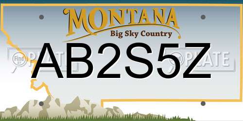 AB2S5Z Montana License Plate
