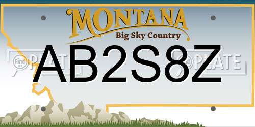 AB2S8Z Montana License Plate