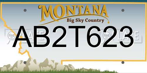 AB2T623 Montana License Plate