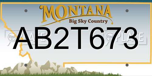 AB2T673 Montana License Plate