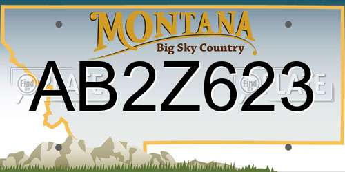 AB2Z623 Montana License Plate