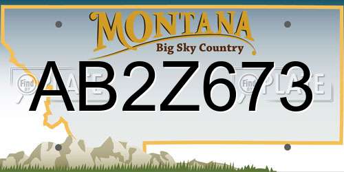 AB2Z673 Montana License Plate