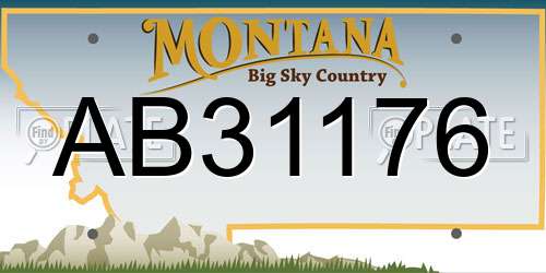 AB31176 Montana License Plate