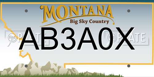 AB3A0X Montana License Plate