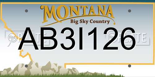 AB3I126 Montana License Plate
