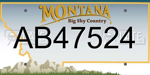 AB47524 Montana License Plate