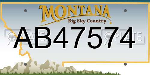 AB47574 Montana License Plate