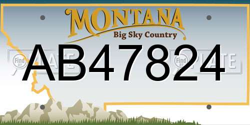 AB47824 Montana License Plate