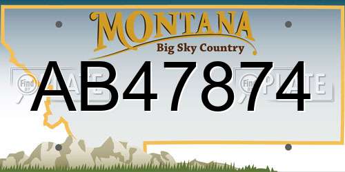 AB47874 Montana License Plate