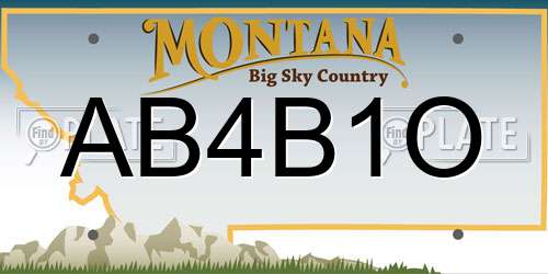 AB4B1O Montana License Plate